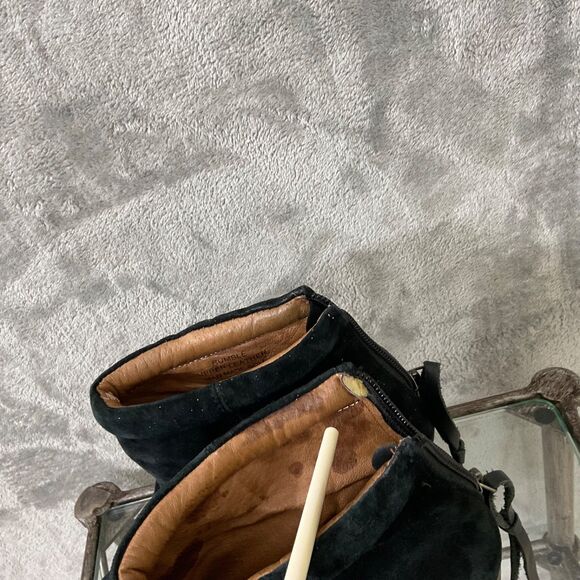 Jeffrey Campbell Rumble Black Suede Sz 7.5 Ankle Boots Stacked Block Heel - Picture 14 of 14